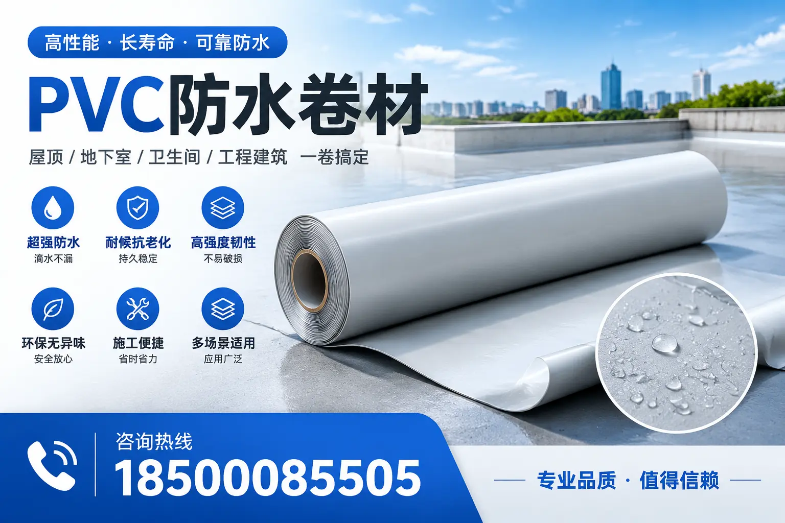 PVC防水卷材的防水效果评测,适合阳泉的科学依据
